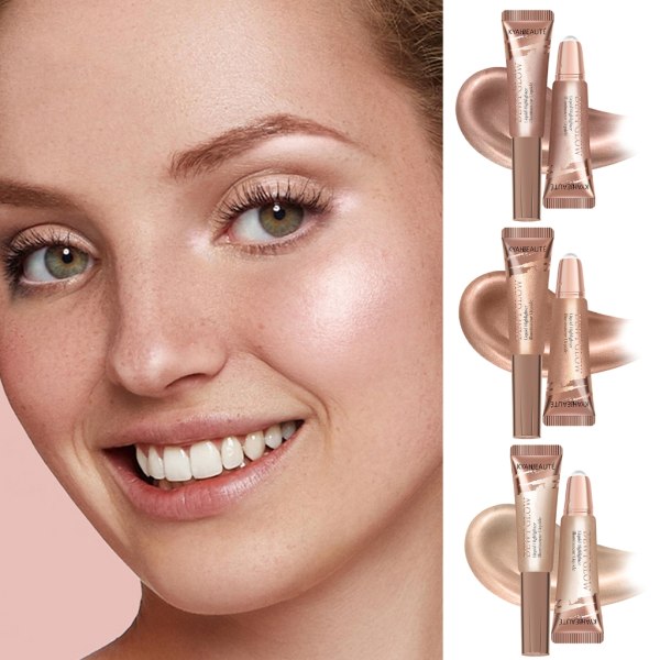 Contour Beauty Wand Liquid Face Concealer Contouring with Rolling Ball Applikator Shading Bronzer Stick Naturligt utseende A
