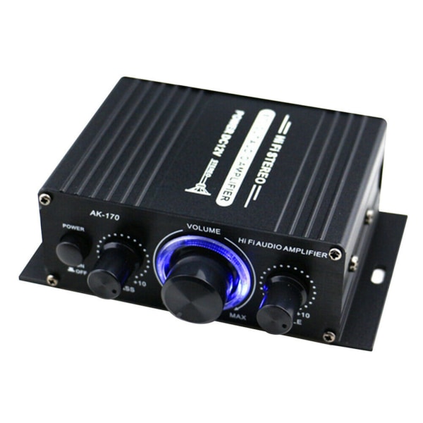 400W DC12V Dual Channel Mini HIFI AUX Power för AK 170 med blått LED-ljus Bil Hem Klubbfest Musik