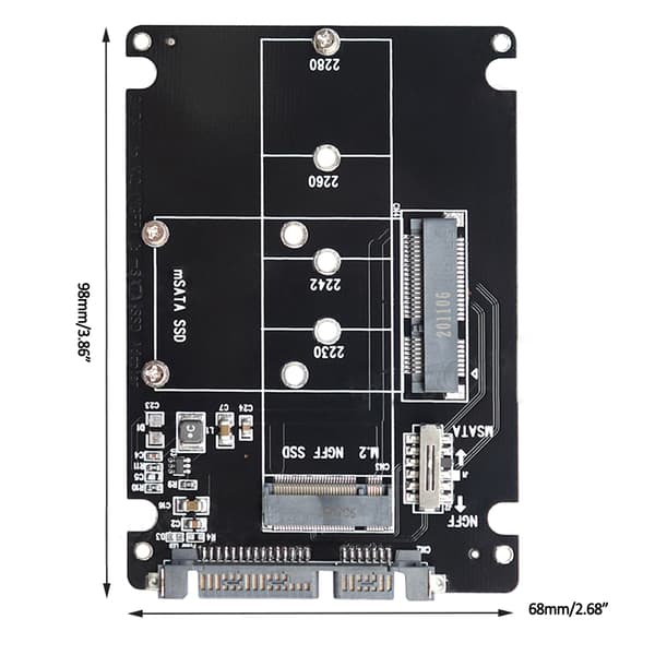 MSATA till Sata 3.0 Adapter USB 3.0 Sata Hårddisk 2 i 1 Konverterare med Kabel