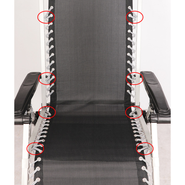 6 STK Zero Gravity Chair Förstärkningsbälten Remsor, Bungee Elastic Terrace Recliner Reparation Gravity Chair Accessories Kit 6PCS
