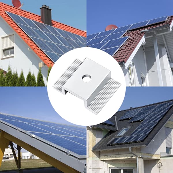 12 stk. solcellepanelklemmer i aluminium for multifunksjonelle systemapplikasjoner