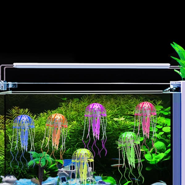 4x Akvariepynt Søde Lysende Vandmænd Akvariefisk Glødende i Mørke