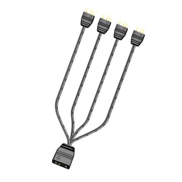 ARGB 5V 3-Pin Forlængerkabel Adapter 33cm 1 til 4 RGB Splitterledning til PC LED