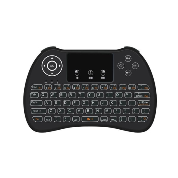 H9 2,4 GHz mini-trådlösa tangentbord med bakgrundsbelysta minitangentbord Pekplatta Perfekt för TV-box och bärbara surfplattor null - White backlight
