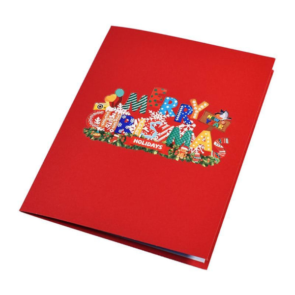 3D för Pop up Merry Christmas Card Färgglada printed kort Festival Julkort för födelsedag Bröllop Nyår Välsignelse