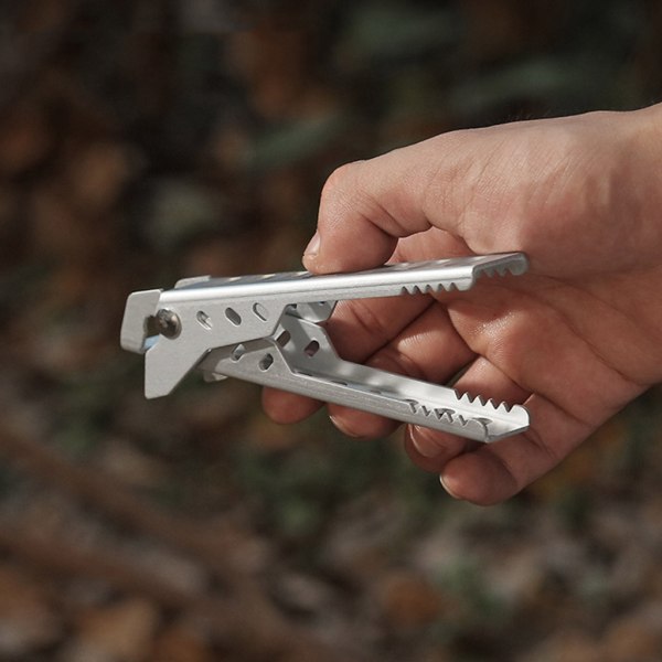 Varmskål av aluminiumlegering Gryteklämma Pan Grippers Hållare för värmeplatta Grythållare Lyftklämmor för matlagning utomhus Black