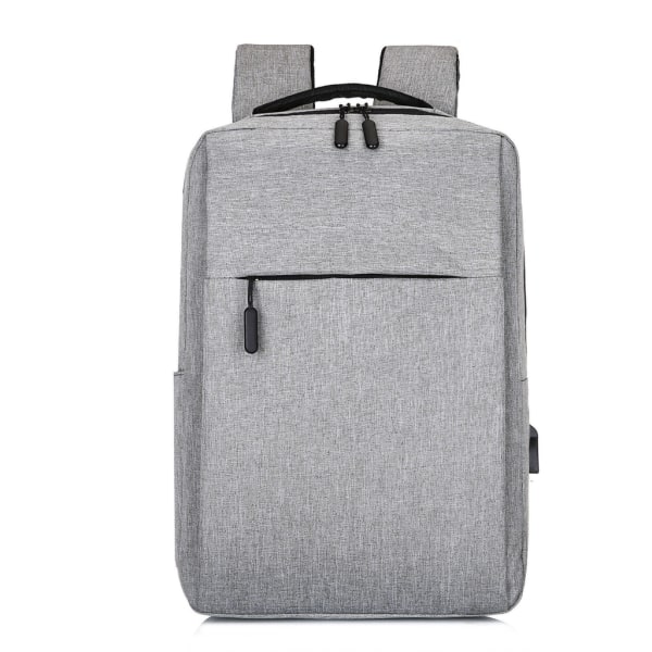 Laptopryggsäck med USB laddningsport Reseskoväska för män Kvinnor Studentbokväska med stor kapacitet Gray Upgraded version