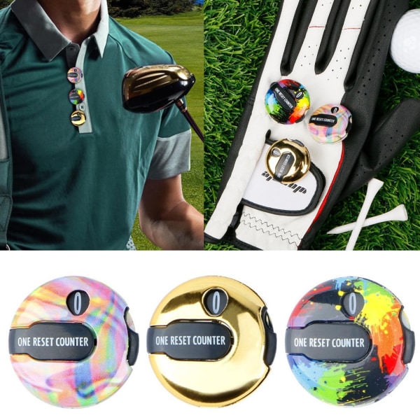 Golfscoreräknare Minigolfslagräknare Enkelt fäste Scorekeeper Upp till 12 skott poäng med One Touch Reset Clip Rainbow