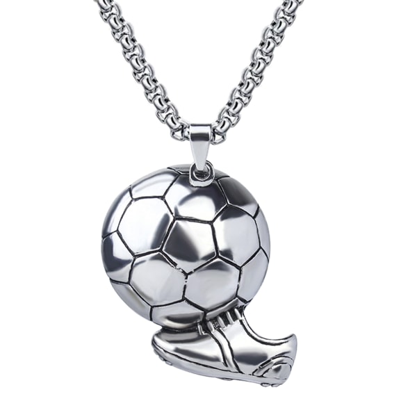 Fotboll Halsband Hänge för flickor Sport Smycken Fotboll Hänge Halsband för pojkar Sport Fotbollsspelare presenter Silver