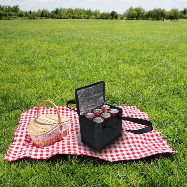 Kylväska Bärbar Läcksäker Mjuk Kylväska Vattentät Isolerad Kylväska med mjuk sida för picknick, vandring, utomhus Black S
