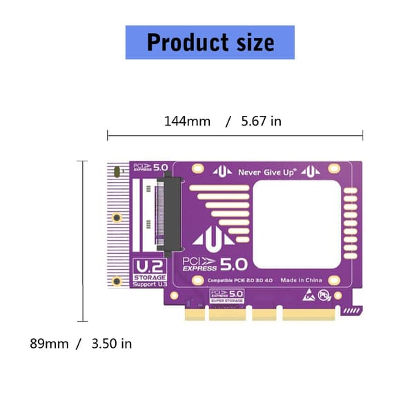 PCIE 5.0 X1 til U3 SFF-8639 Adapter til Avancerede Computerløsninger