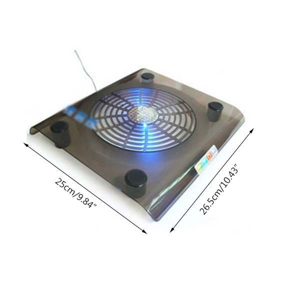 Laptopkylare USB -kylning Stor fläkt LED Light Cooler Base Pad Stativ för 15" PC Notebook