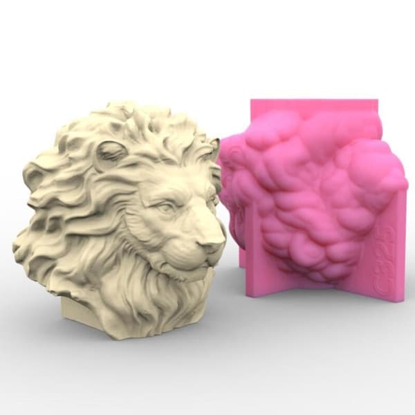 3D Løvehoveder Lysform Håndlavede Lys Aroma Voks Sæbeforme til Dekoration