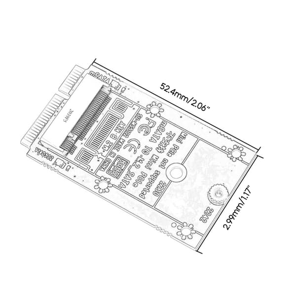 MSATA - M.2 SATA -sovitinlaajennuskortti, tukee SSD 2230 2242 6 Gbps nopea