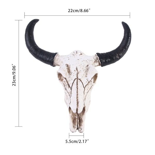 Animal Long Horn Cow Skull Vägghängande för kreativa Halloween konsthantverk Orname