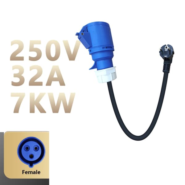 Hurtigopladningskabel til Elbiler 32A, 7KW Effekt med CEE-Stik