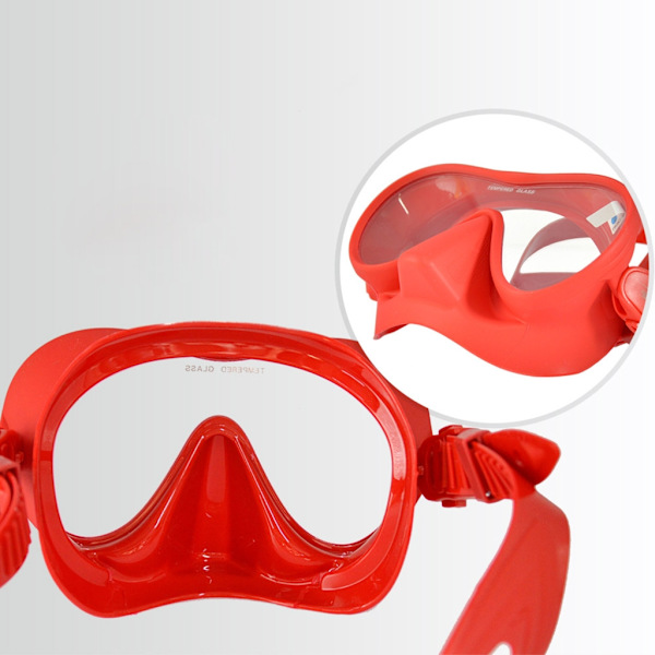 Dykmask Silikon Anti-dimma Snorkelglasögon Undervattensdykarglasögon Mask Simutrustning 5-färgad Red