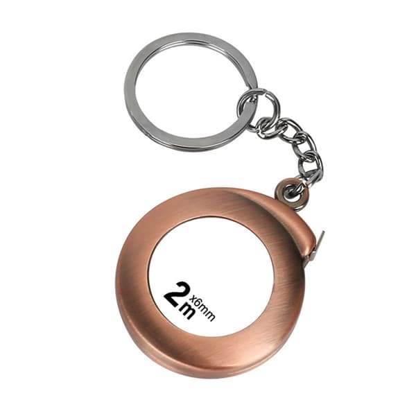 Mini måttband med nyckelring 2M infällbart måttband bärbart litet Silver