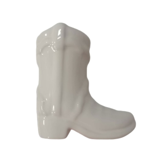 Kreativ förvaring Tändsticksaskar Kök Keramik Heminredning Burk Cowboy Boot Form Tändsticksask Tändstickshållare Glossy White