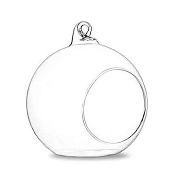 Hängande Glas Terrarium Globe värmeljusljusstake Hem Suckulenter Vas Hängare 10CM