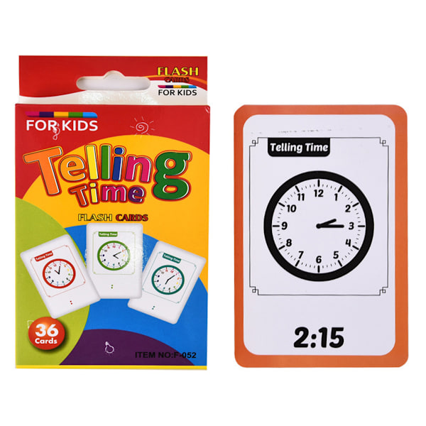 Læringskort til at lære klokken Rekvisitter Børne Flashkort Legetøj til Tidslæsning Genkendelse Baby Småbørn Førskole 3/4/5 Jul