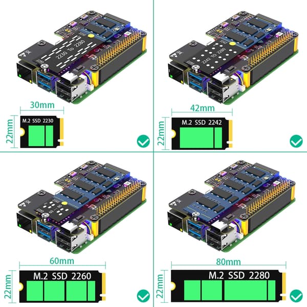 3 i 1 Combo M.2 NVMe SSD til PCIe Adaptere med Kølere Blæser til 5