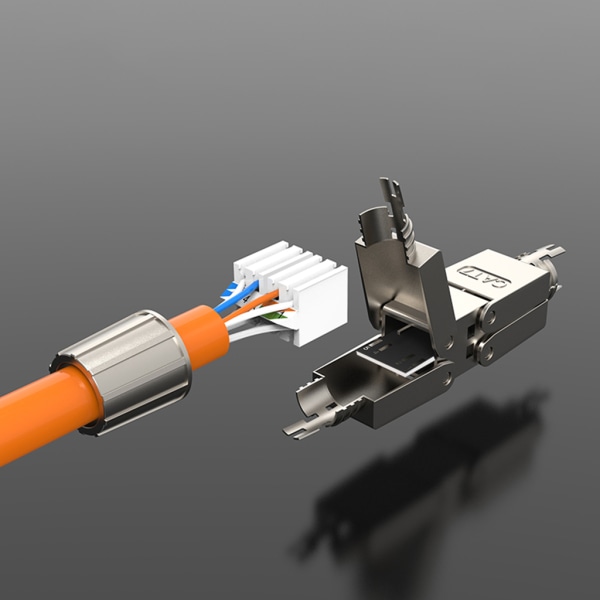 Cat7 Kabelförlängare Junction Adapter Anslutning RJ45 Lan Nätverkskabel Förlängningskontakt Helskärmad Verktygslös