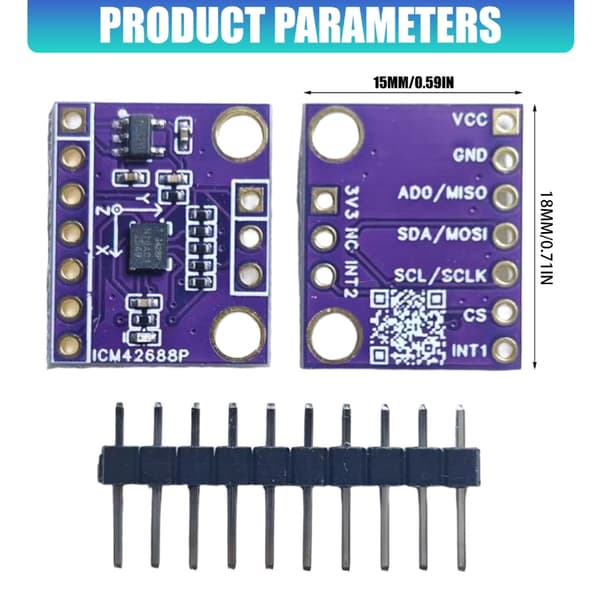 6-akset gyroskop-accelerometermodul ICM42688 sensormodul til wearables
