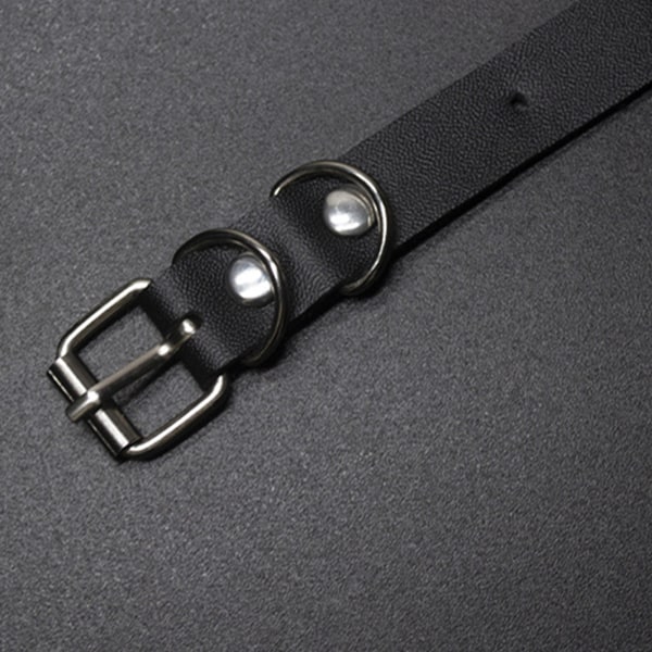 Punk läder choker krage Utsökt justerbart spänne halsband gotisk nyckelbenskedja Sexig svart halsband present till biker