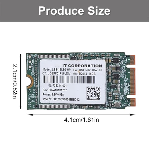 Laptop Intern LSS-16L6G 16GB 2242 M.2 SSD Harddisk Erstatning