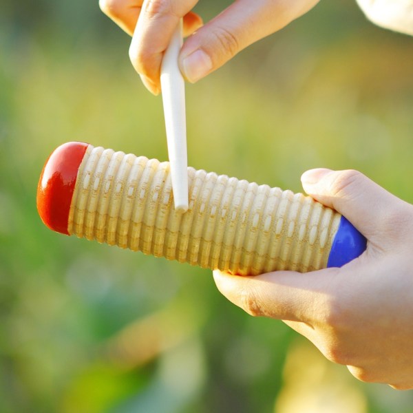 Trä Guiro Shaker Kid Barn Tidig pedagogisk leksak Musikinstrument Leksak Verktyg Slagverk med Mallet Barn Barnleksaker