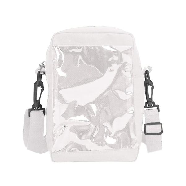 Ita-väska i japansk stil för flickor Transparent axelväska för kvinnor Söt liten budväska Tonåringar Crossbody-väska Handväska Ins White