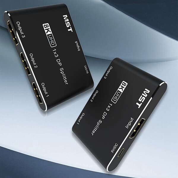 8K DisplayPort UHD Splitter Switch 1 in 3 Out Monitors 8K@60Hz Videohubb