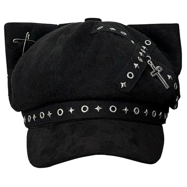 Basker Eyelet Painter Hat Cabbie Hat Kitten Ear Subkulturell Hodeplagg