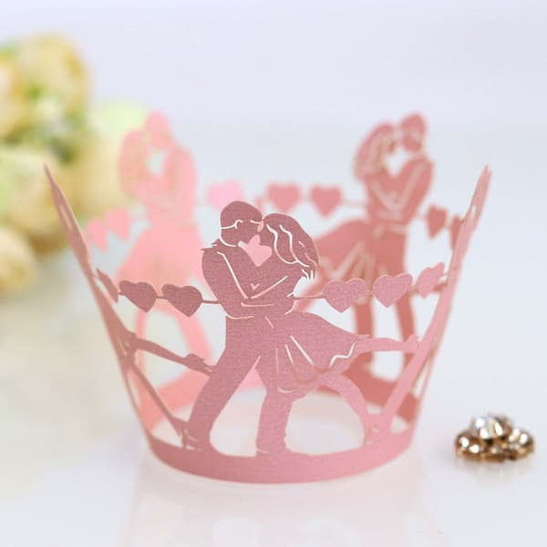 100 stk. Cupcake Forme Bageforme Non-stick Muffin Papir Bryllupsdekoration Valentinsdag Reflective silver