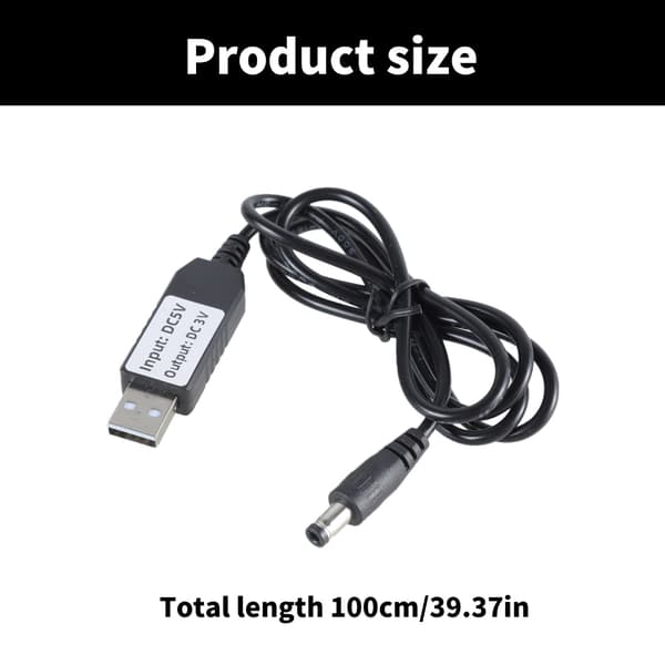 USB Han til 5.5x2.1mm Han Opladerkabel Strømadapter Ledningskonverteringskabel