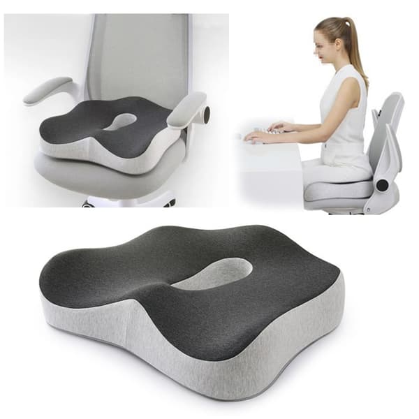 Hurtig Memory Foam Bilsæde Pude Ergonomisk Design Til Kontor Hjem Light gray