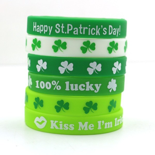 10 st Saint Patrick's Day silikonarmband Handledsrem Armband för barn Flicka Pojke Cosplay Performance Happy day