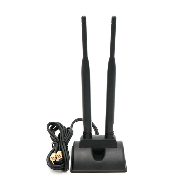 Dubbel WiFi-antenn för med RP-SMA hankontakt 2,4 GHz 5 GHz Dual Band antenn Magnetisk bas trådlös router WiFi-adapter