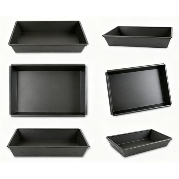Ekstra dyp pizzapanne i Detroiter-stil, aluminiumslegering, non-stick, rektangulær bakeform 10x6