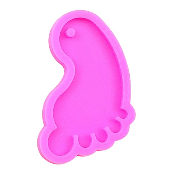 DIY Small Foot Nyckelring Silikon Form DIY Ornament Hänge Smycken Crafting Mould för Valentine Love Gift