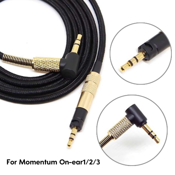 2,5 mm till 3,5 mm hörlurskabel för Momentum Over Ear 1/2/3 hörlurar sladd Slitstark tråd med volymkontroll och mikrofon