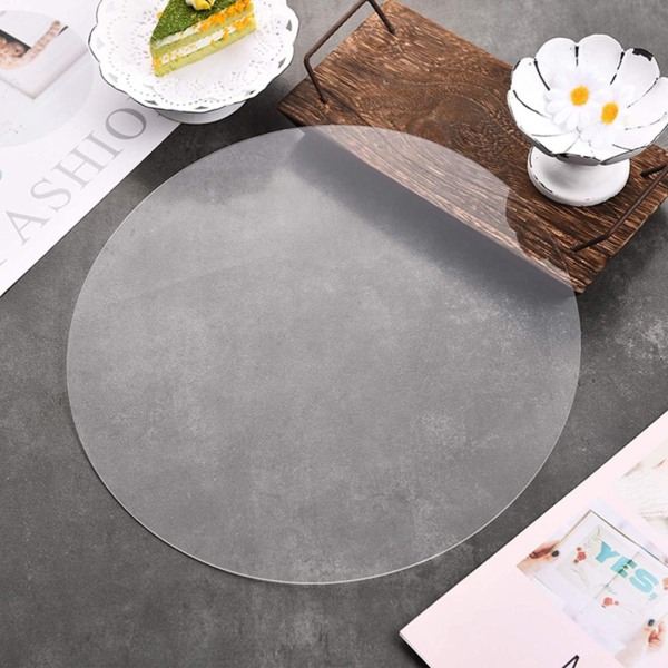 Klar akryl cirkel rund tårtskiva plexiglas bordsskiva genomskinlig akrylplåt för DIY Craft Project Sign Slitstark A 2mm 30cm
