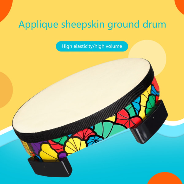Slipad trumma Fårskinn Applikation Tamburin Leksak Handhållet slaginstrument Barn Musik Lärohjälp Musikleksak