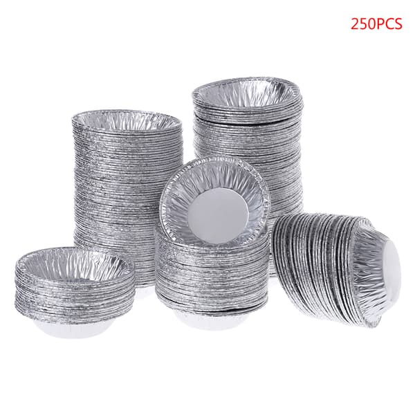 250 stk. engangs bakeformer i aluminiumsfolie for eggterte, muffins, form