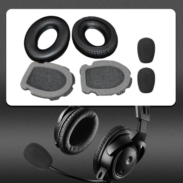 Erstatningsøreputer Hodetelefoner Øreputer Deksel Ørevarmere for Aviation A10 Earmuffs