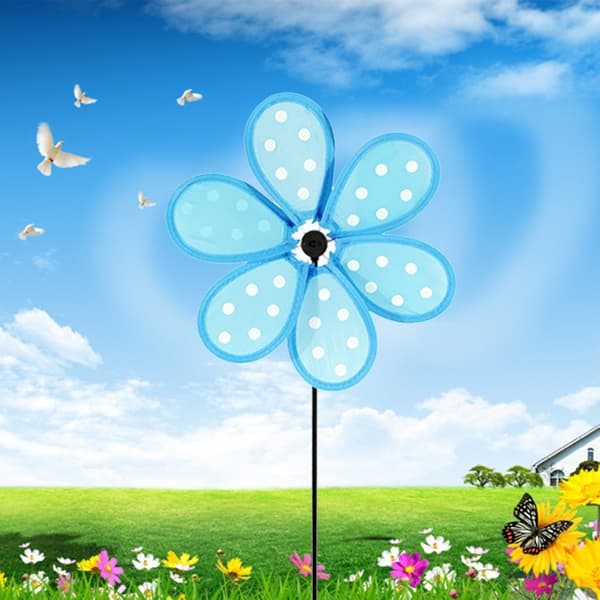 Färgglada Dot Wind Spinners Lawn Pinwheels Windmill Party Pinwheel Wind Spinner f Pink