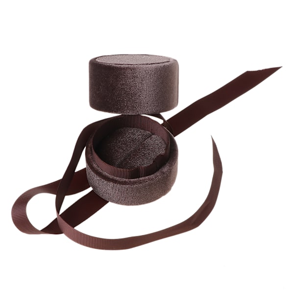 Förlovning Rund Form Ring Box Bröllop Ring Box Smycken Förpackning Box Enfärgad Rund Enkel Ring Box Modepresent Blue - P