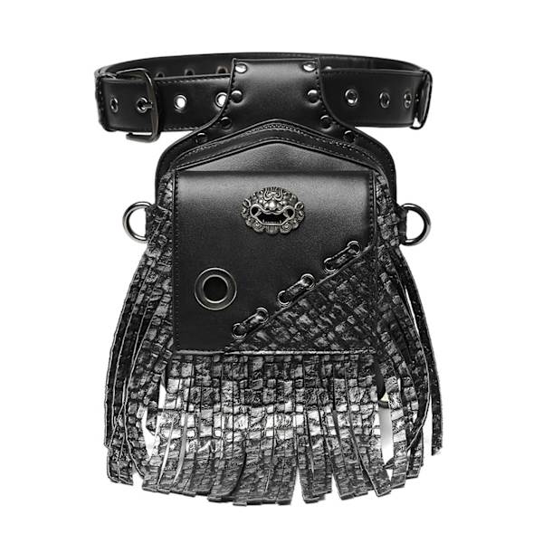 Steampunk Vyölaukku Fanny Pack Goottilainen Tupsu Nahkainen Olkalaukku Crossbody-laukku