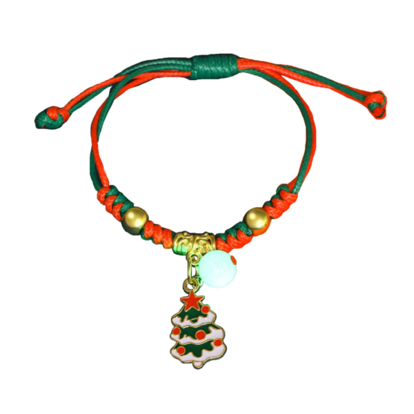 Handgjorda vävda jularmband lysande pärla flätat rep armband justerbart vänskap par smycken gåvor 2